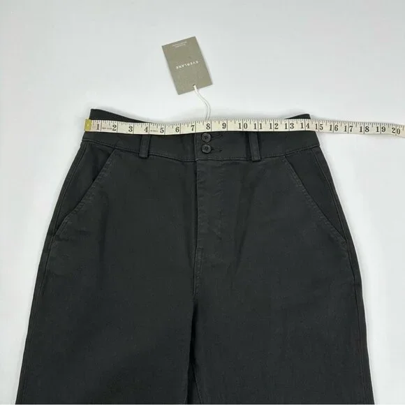 Everlane Women’s NWT Black Organic Cotton Straight-Leg Designer Pant‎ 6/W29/L26
